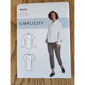 Simplicity S9177 Womens 16 - 24 Side Button Blouse Top New Uncut
